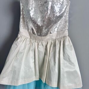 Betsey Johnson Silver and Blue Dance Dress